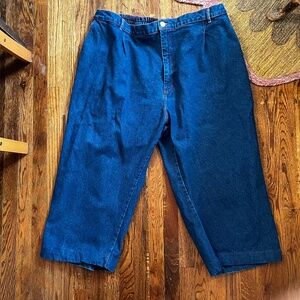 Indigo Wide Leg Trousers Dark Wash Petite 3XL in EUC